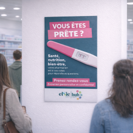 Affiche entretien femme enceinte en pharmacie avec prise de rendez-vous